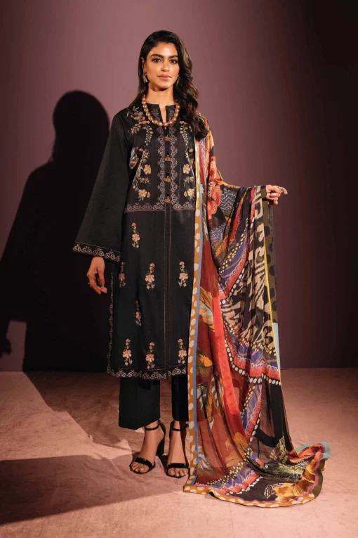 3 Piece - Printed Embroidered Suit