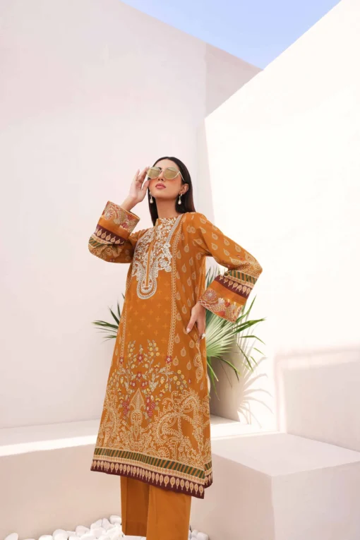 2 Piece - Printed Embroidered Suit