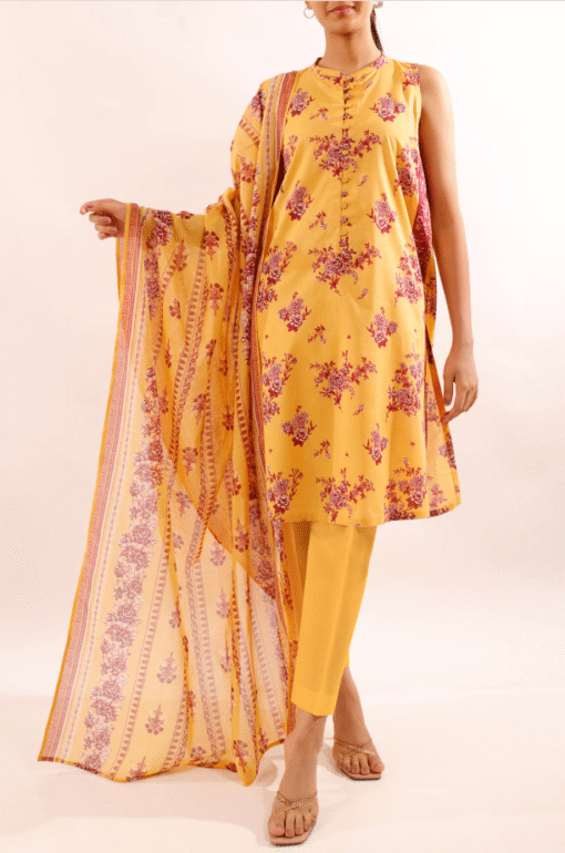 Unstitched Printed Lawn 3 Piece